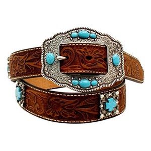 ARIAT Women’s Floral Embellished Cross Belt